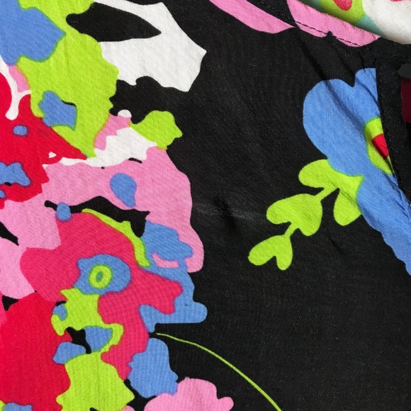 Westbound Black Floral Batwing Blouse Top Large - Picture 6 of 8